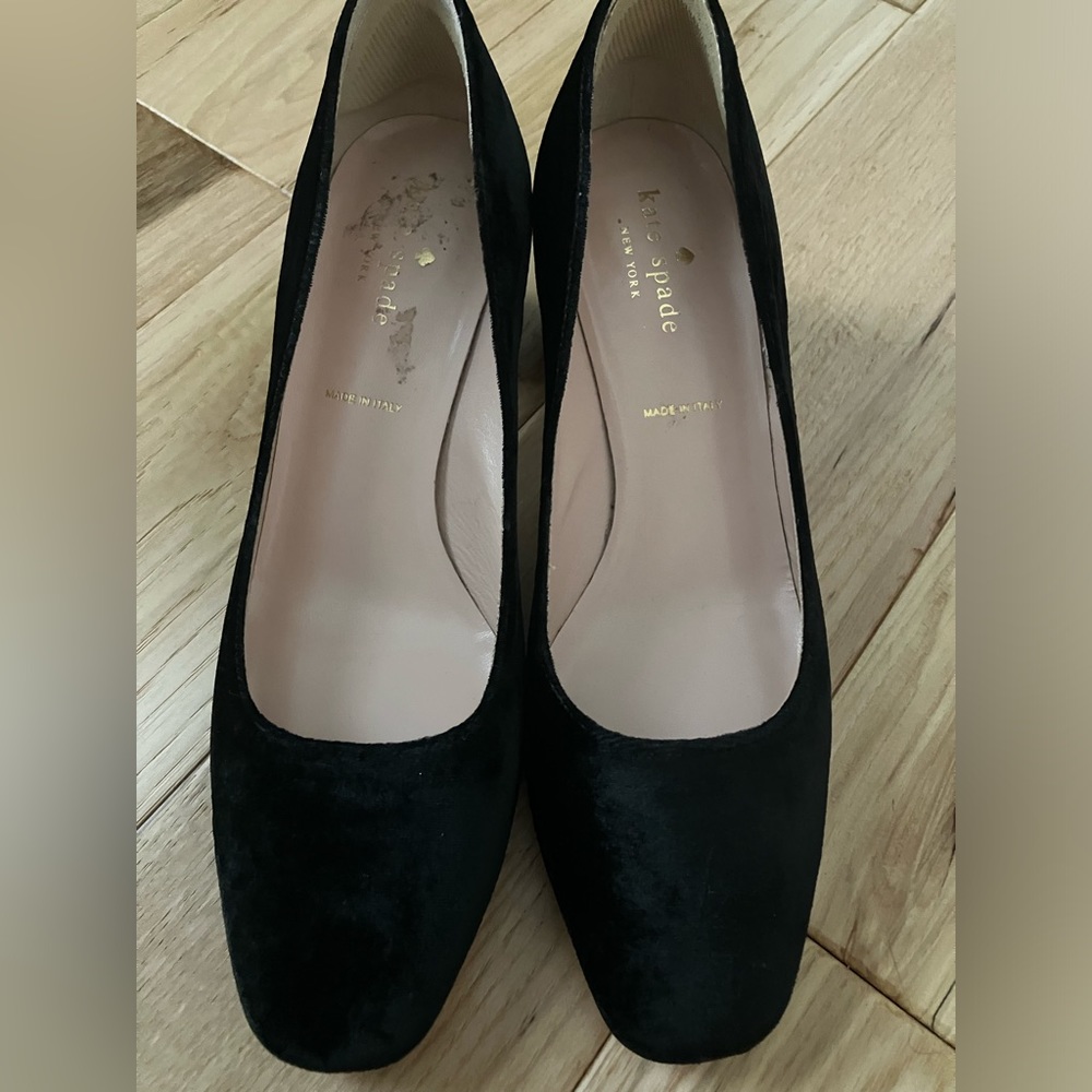 Kate Spade black velvet heels